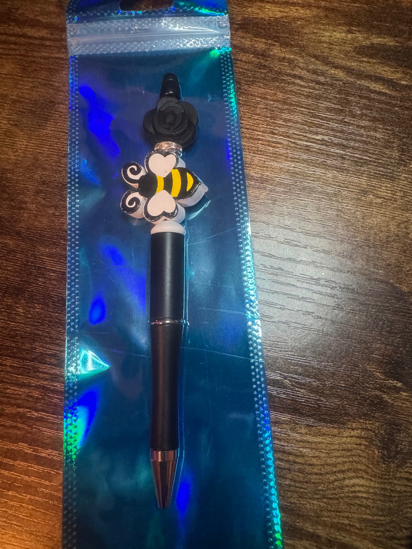 Beaded Pen Bee and Flower