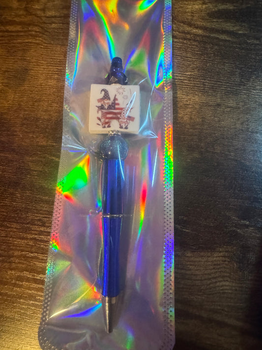 Beaded Pen 4th of July