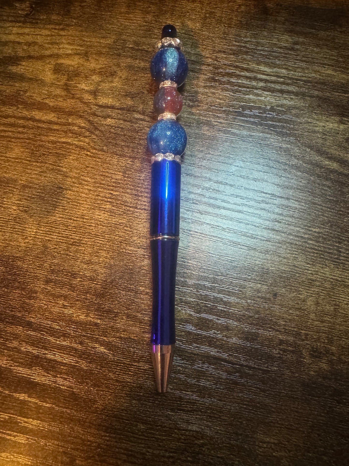 Beaded Pen Blue