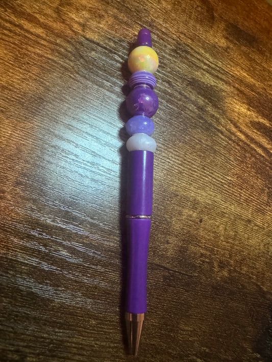 Beaded Pen Purple