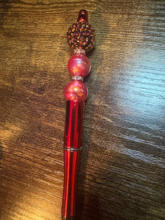 Beaded Pen Red