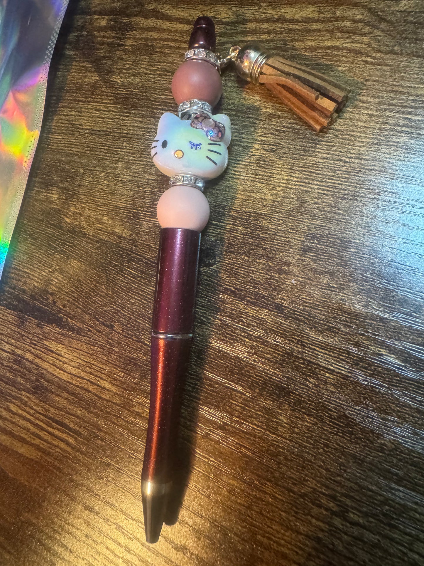 Beaded Kitty Pen